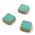 Cseh table cut gyöngy - hosszában fúrt négyzet - 63130-86720 - Turquoise Green Gold - 10x10mm