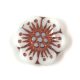 Czech pressed flower bead - Alabaster Copper - 18mm