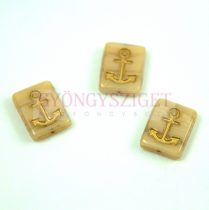   Special Shapes - Czech Glass Bead - Ivory Gold - Anchor - 12x15x4mm