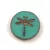 Cseh table cut gyöngy - hosszában fúrt kerek szitakötő mintás - Turquoise Green Golden Bronze - 63130-90215 - 17 mm
