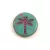 Cseh table cut gyöngy - hosszában fúrt kerek szitakötő mintás - Turquoise Green Travertine Violet - 63130-86800-43807 - 17 mm