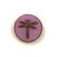 Czech Table Cut Bead - Round - Dragonfly - Pink Travertine - 74020-86800 - 17 mm
