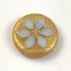 Cseh table cut gyöngy - virág mintás - Opal White Gold - 18mm