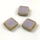 Cseh table cut gyöngy - hosszában fúrt négyzet - Purple Brown Marble - 10x10mm
