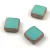 Cseh table cut gyöngy - hosszában fúrt négyzet - Turquoise Green Copper - 10x10mm