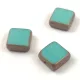 Cseh table cut gyöngy - hosszában fúrt négyzet - Turquoise Green Copper - 10x10mm