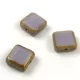 Cseh table cut gyöngy - hosszában fúrt négyzet - Purple Travertine - 10x10mm