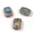 Cseh table cut gyöngy - hosszában fúrt mintás tégla - Purple Spotted Milky Aqua Travertine - 12x8mm
