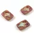 Cseh table cut gyöngy - hosszában fúrt mintás tégla - Pink Spotted Milky Mint Travertine - 12x8mm