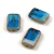 Cseh table cut gyöngy - hosszában fúrt tégla - Aqua Antique Gold - 12x8mm