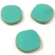 Cseh table cut gyöngy - hosszában fúrt - Turquoise Green Travertine - 22mm
