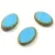 Cseh table cut gyöngy - hosszában fúrt ovális - Turquoise Blue Travertine - 20x14mm