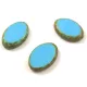 Cseh table cut gyöngy - hosszában fúrt ovális - Turquoise Blue Travertine - 20x14mm
