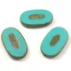 Cseh table cut gyöngy - ovális - Turquoise Green Travertine - 26x15mm
