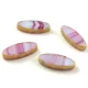 Cseh table cut gyöngy - hosszában fúrt ovális - Violet White Gold Travertine - 16x6mm