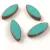 Cseh table cut gyöngy - hosszában fúrt ovális mintás - Turquoise Green Travertine Red - 18x7mm