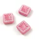 Cseh table cut gyöngy - hosszában fúrt napsugaras négyzet - Chalk White Pink Pearl Luster - 10x10mm