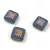 Cseh table cut gyöngy - hosszában fúrt napsugaras négyzet - Sapphire Travertine Gold - 10x10mm