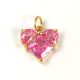 Pendant - Gold Plated - Zircon deco - 12 x 12 x 3.5 mm