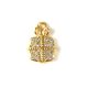 Pendant - Gold Plated - Zircon deco - 11 x 8 x 2mm