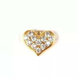 Pendant - Gold Plated - Zircon deco - 8 x 9 x 2mm
