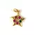 Pendant - Star - Gold Plated - Zircon deco - 14 x 12 x 3mm
