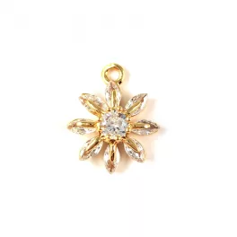 Pendant - Gold Plated - Zircon deco - 14 x 11 x 4mm
