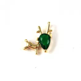 Pendant - Deer - Zircon deco - 12 x 9 x 4mm