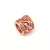 Metallic bead - Cilinder - Rose Gold Colour - Crystal Zircon deco - 7x8mm