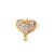Link - Heart - Gold Plated - Zircon deco - 10 x 9 x 2mm