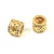 Metallic bead - Cilinder - Gold Colour - Crystal Zircon deco - 7x8mm