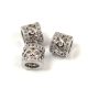 Metallic bead - Cilinder - Silver Colour - Crystal Zircon deco - 7x8mm