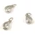 Pendant - platinum colour - Pear - Zircon deco -  11 x 7 x 4mm
