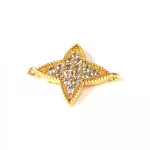 Link - Gold Plated - Zircon deco - 15 x 12 x 2mm