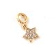 Pendant - Star with Bail - Gold Plated - Zircon deco - 18 x 9 x 7mm