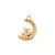 Pendant - Crescent Moon - Gold Plated - Zircon deco - 15 x 10 x 5mm