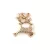 Pendant - Deer - Gold Plated - Zircon deco - 18 x 15 x 3mm