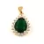 Pendant - Gold Plated - Zircon deco - 17 x 12 x 6mm