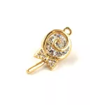 Pendant - Gold Plated - Zircon deco - 18 x 9 x 6mm