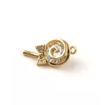 Pendant - Gold Plated - Zircon deco - 18 x 9 x 6mm