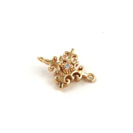 Link - Gold Plated - Zircon deco - 13 x 9 x 4mm