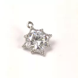 Pendant - Star - Zircon deco - 15 x 14 x 5mm