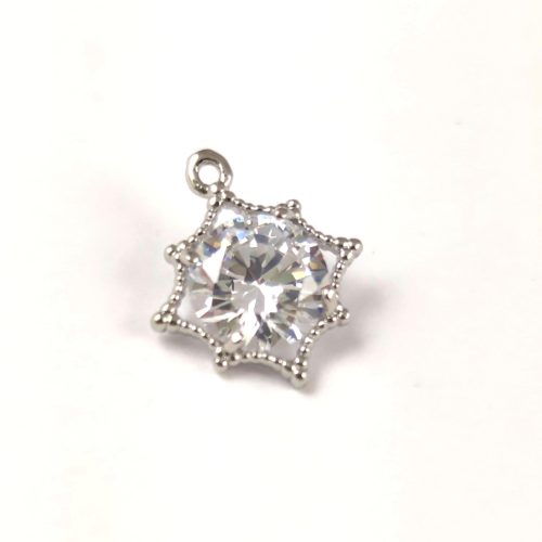 Pendant - Star - Zircon deco - 15 x 14 x 5mm