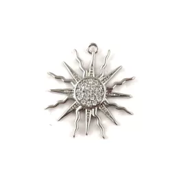 Pendant - Star - with Ring - Zircon deco - 17 x 16 x 2mm