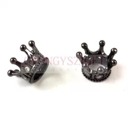 Link - Crown - Black - Zircon deco - 7x11mm