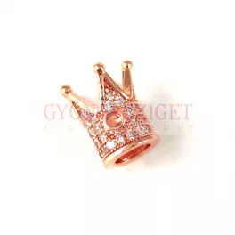 Link - Crown - Rose Gold Colour - Zircon deco - 10x12mm