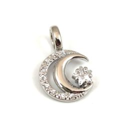 Link - Moon - Platinum Colour - Zircon deco - 17x11mm