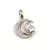 Köztes elem - Hold - platina színű - cirkóniás - 17x11mm