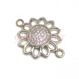 Link - Margareta - Platinum Colour - Zircon deco - 23x18mm