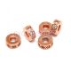Metallic bead - Rondelle  - Rose Gold Colour - Crystal Zircon deco - 7x3mm
